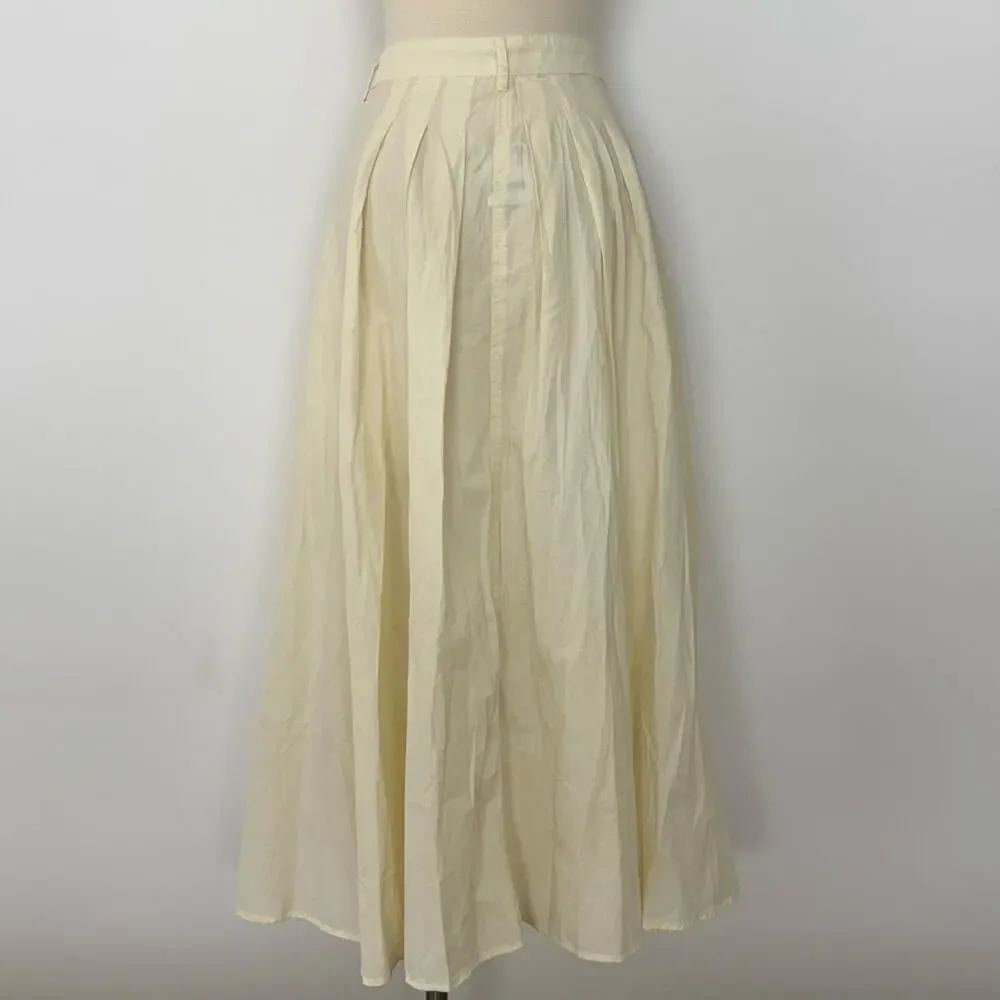 Free People Katie Maxi Cotton Skirt Ivory Parchment XS NWT